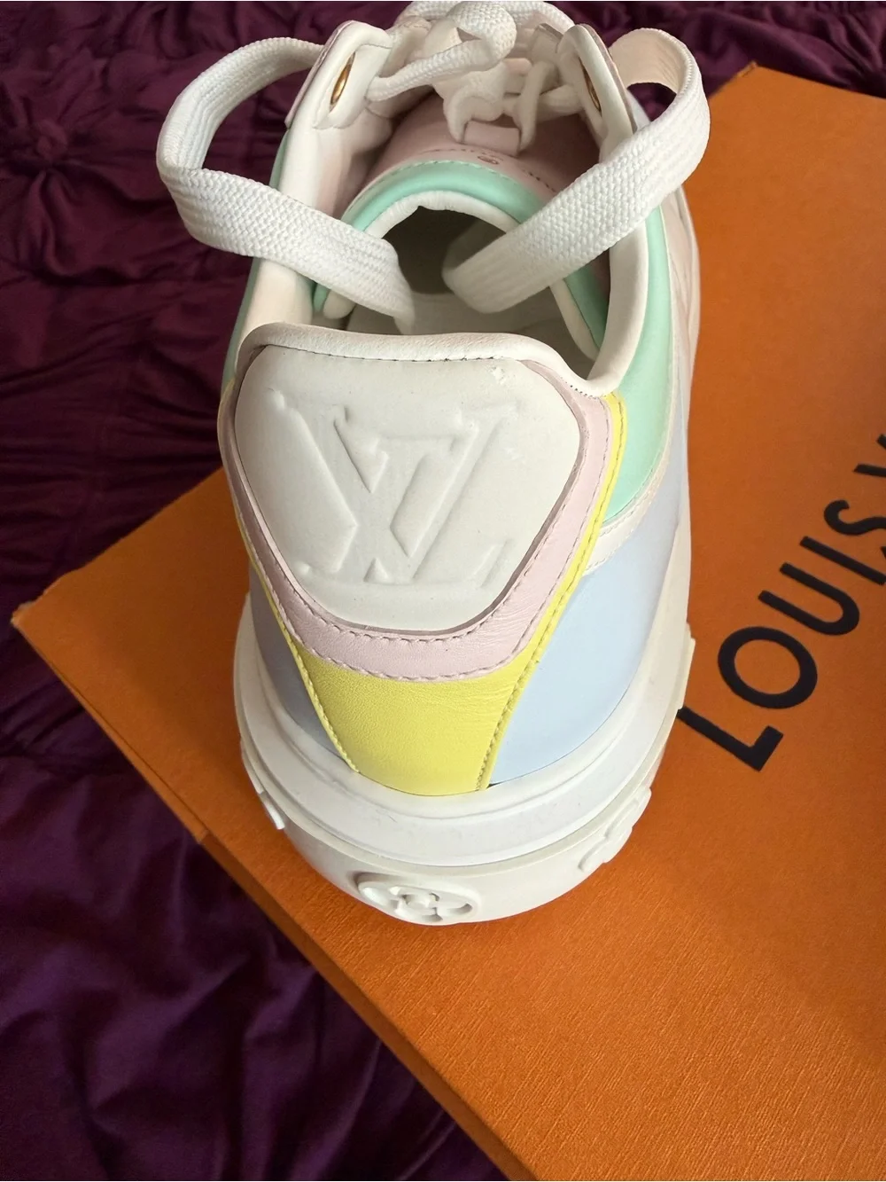 Louis Vuitton Pastel Time Out Low-Top Sneakers in White, Light Blue, Mint, Pink
